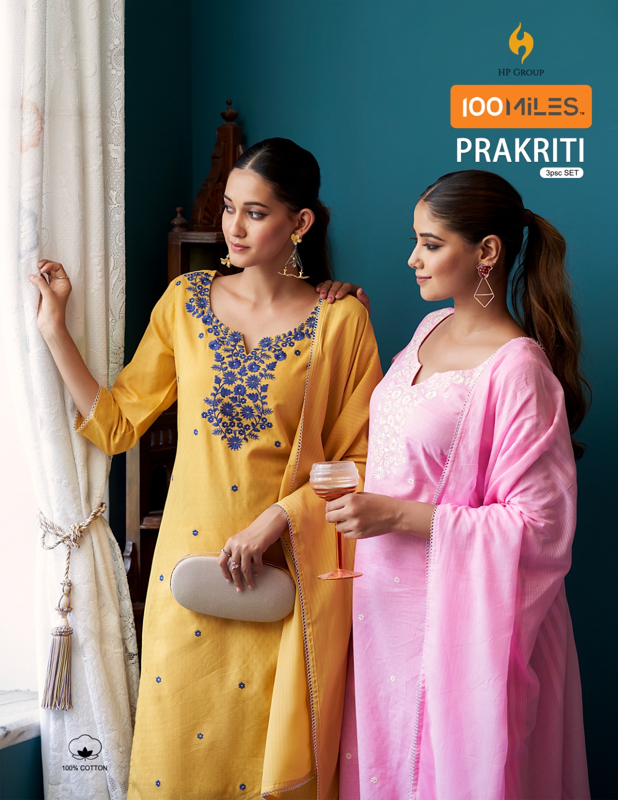 100 miles prakriti cotton elegant top pant with duaptta catalog