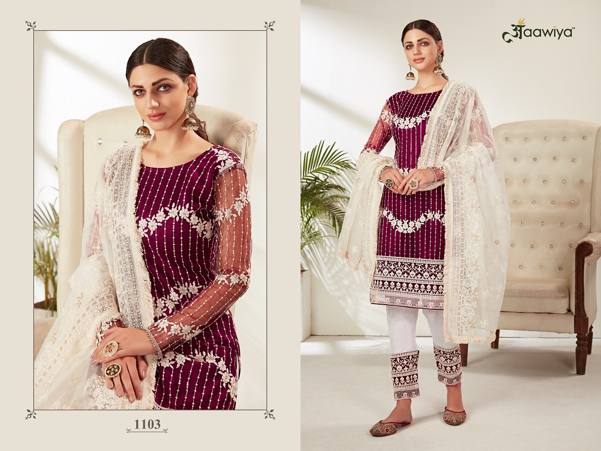 aawiya offcial Aayat Vol 1 Sku 1103 Butter fly net exclusive look kurti single