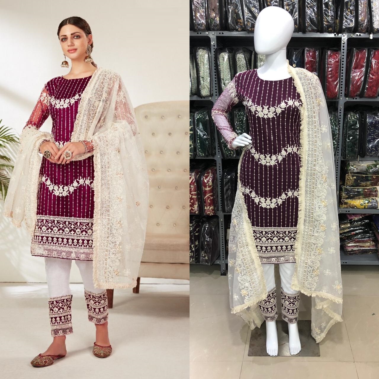 aawiya offcial Aayat Vol 1 Sku 1103 Butter fly net exclusive look kurti single