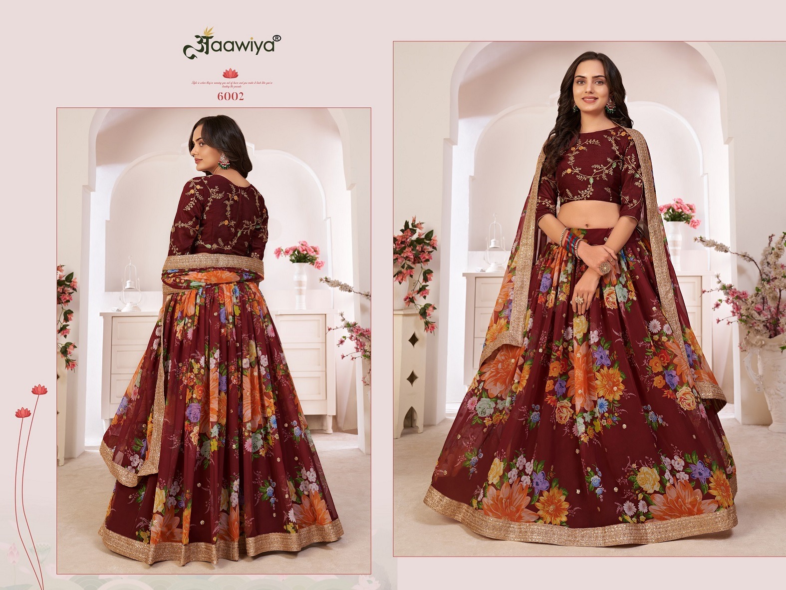 aawiya offcial lotus vol 1 6002 Georgette innovative look lehngha single