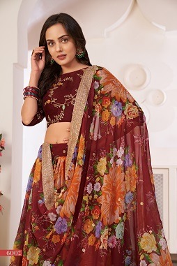 aawiya offcial lotus vol 1 6002 Georgette innovative look lehngha single