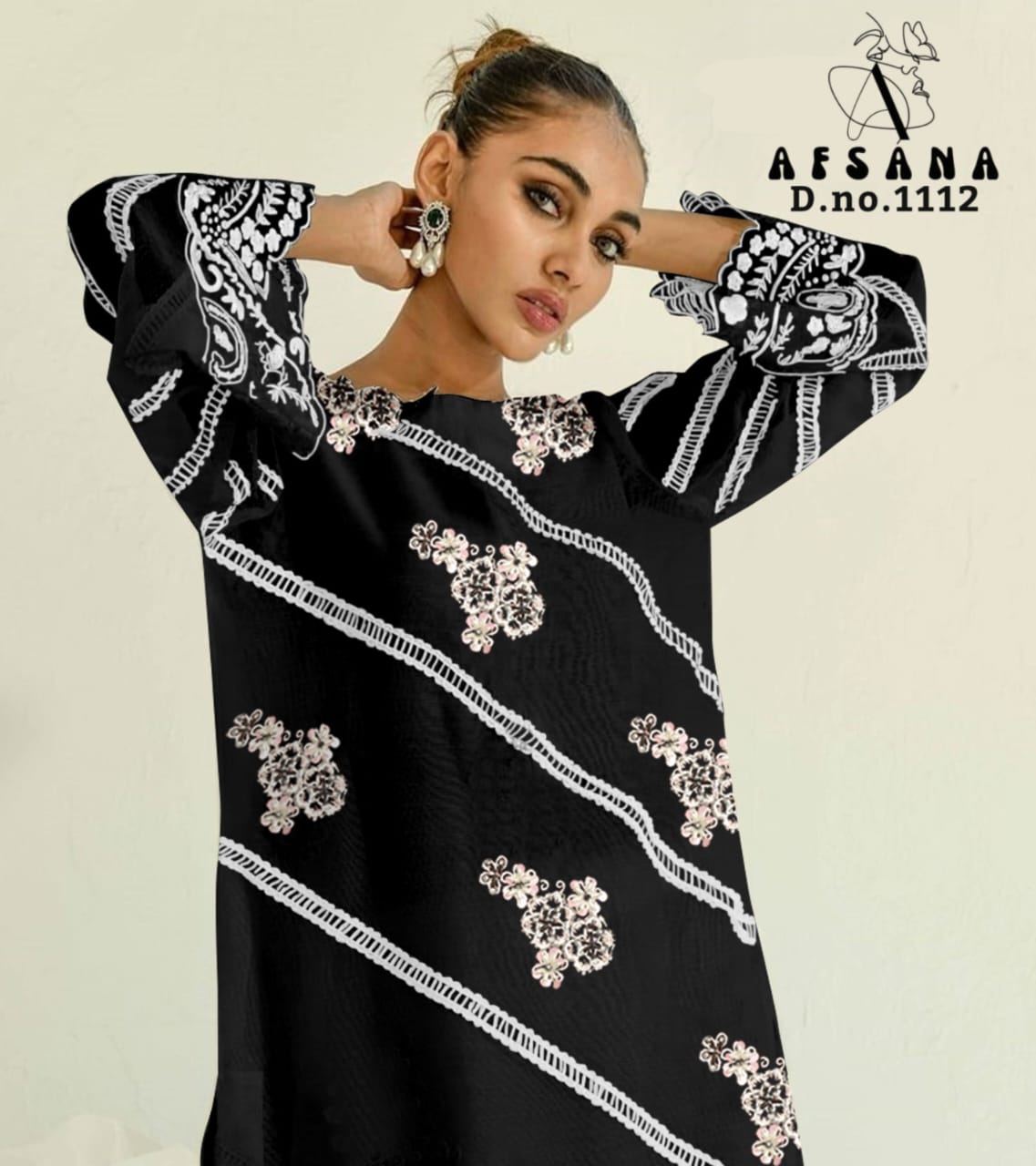 afsana afsana d no af 1112 georgette attractive look top bottom with dupatta size set