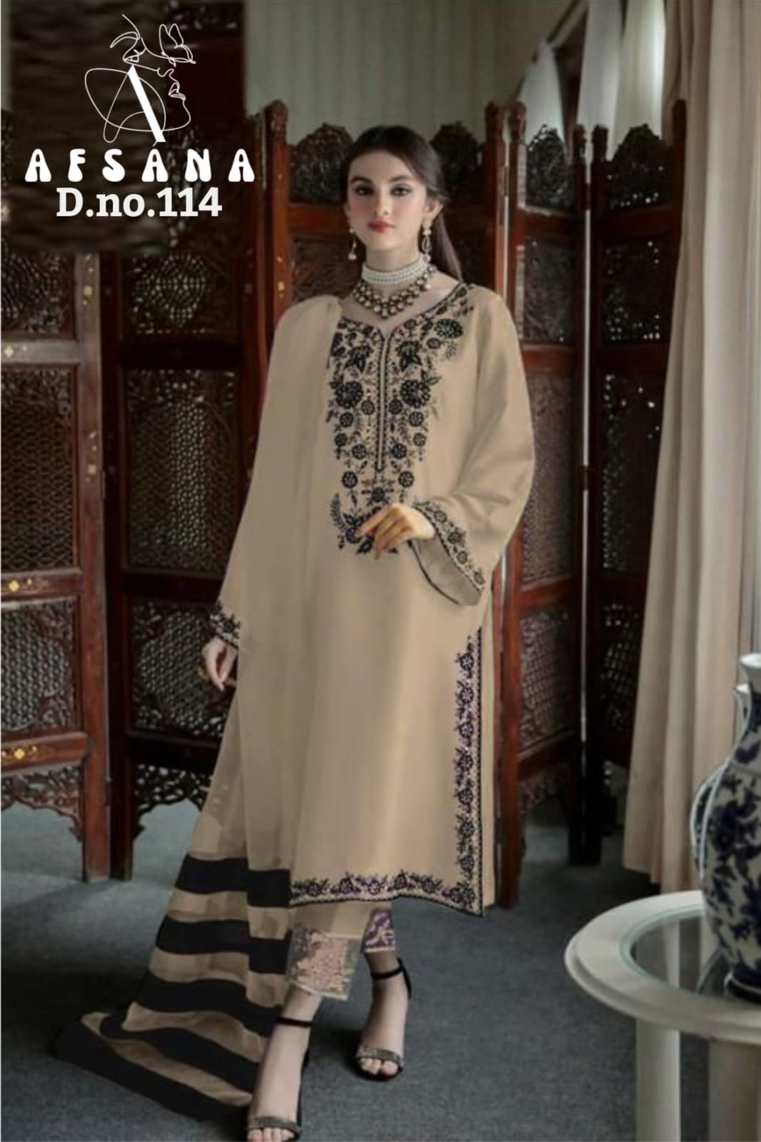 afsana afsana d no af 114 georgette regal look top bottom with dupatta catalog