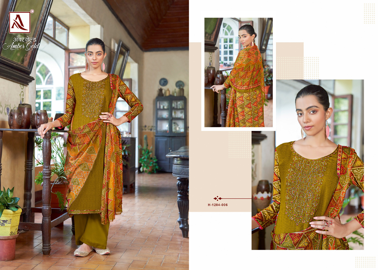 alok suit amber gold viscose elegant salwar suit catalog