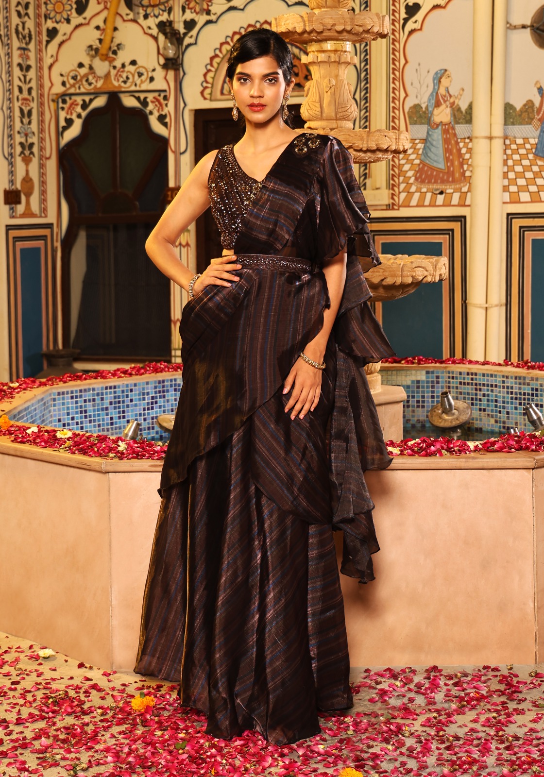 amoha trendz d no 1016341 organza astronishing look saree catalog