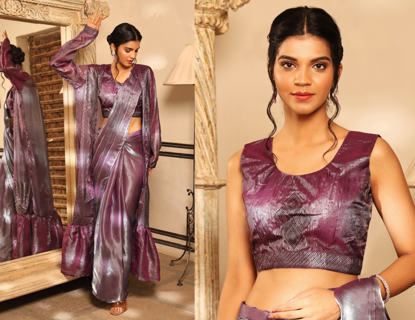 amoha trendz d no 10515 silk regal look saree catalog