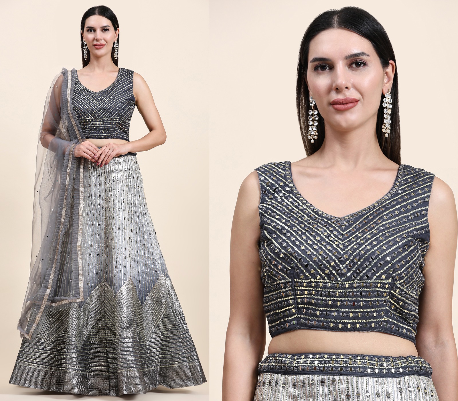 amoha trendz d no c 2040 organza decent look lehenga blouse with dupatta crop top catalog