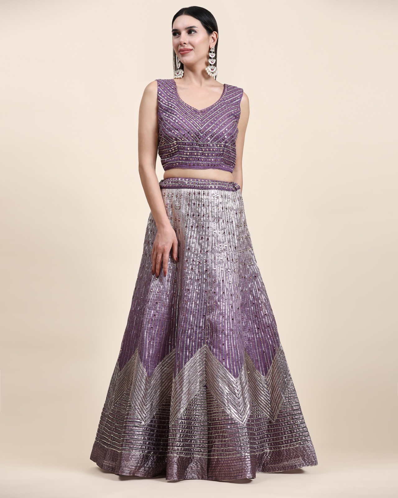 amoha trendz d no c 2040 organza decent look lehenga blouse with dupatta crop top catalog