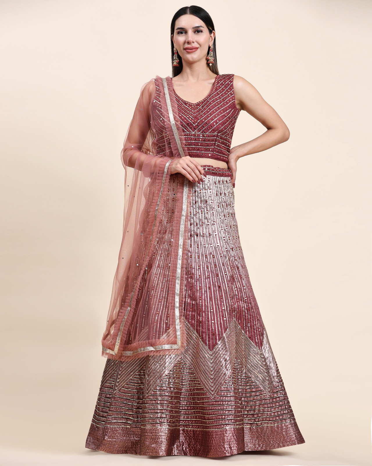 amoha trendz d no c 2040 organza decent look lehenga blouse with dupatta crop top catalog