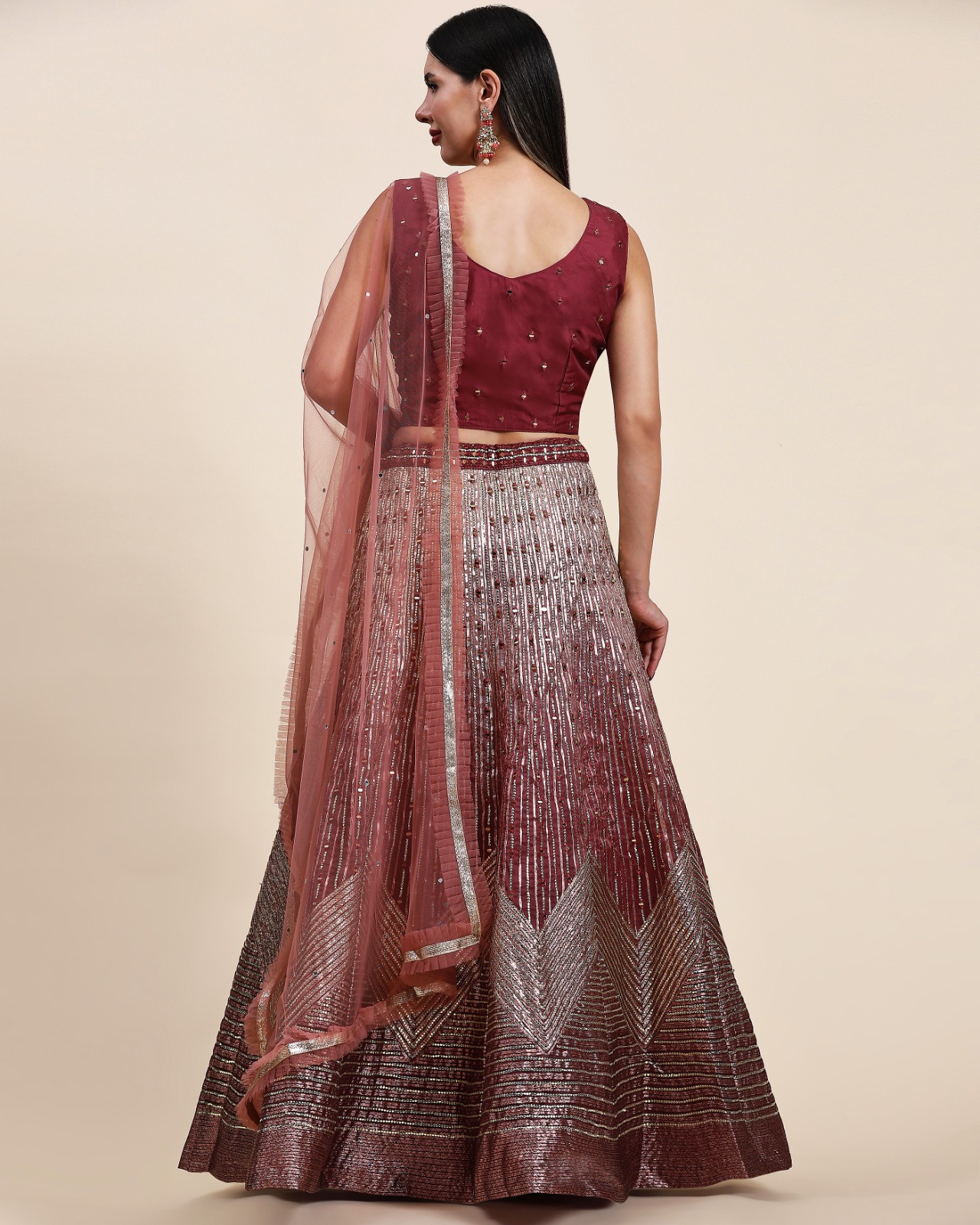 amoha trendz d no c 2040 organza decent look lehenga blouse with dupatta crop top catalog