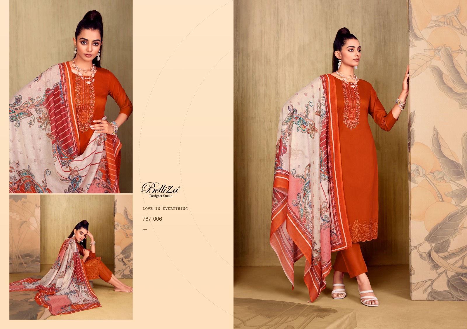 belliza designer studio mughal garden jam attractive look salwar suit catalog