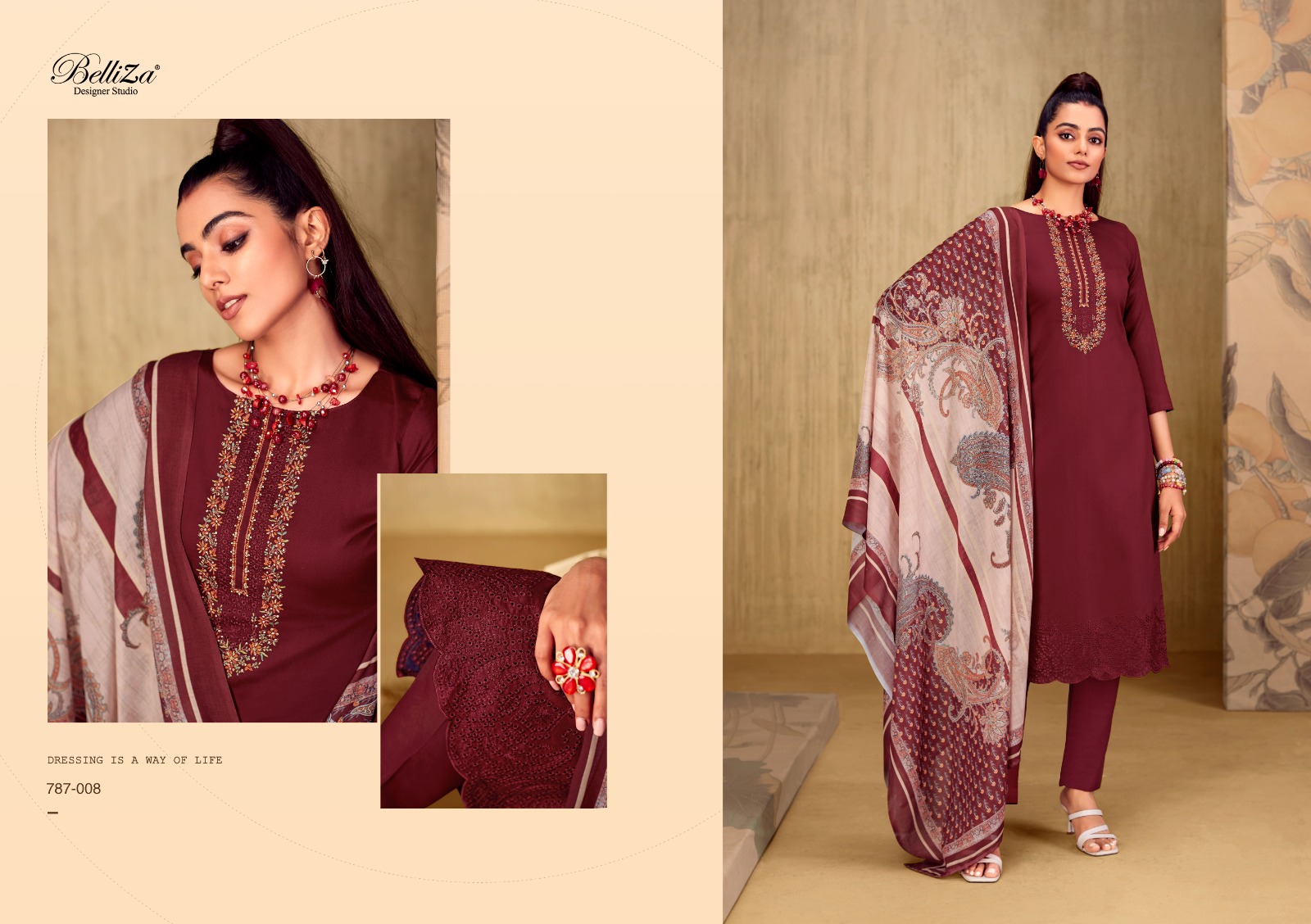 belliza designer studio mughal garden jam attractive look salwar suit catalog