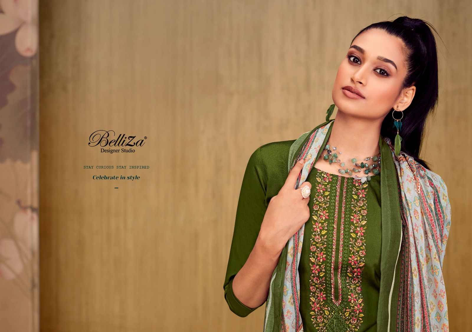 belliza designer studio mughal garden jam attractive look salwar suit catalog