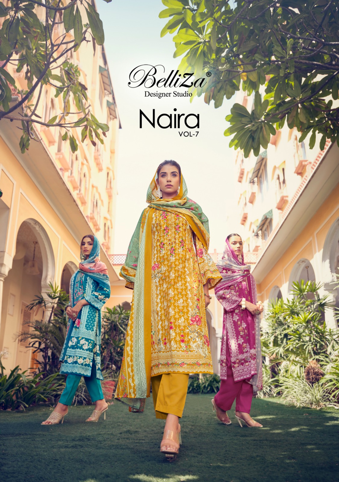 belliza designer studio naira vol 7 cotton attractive look salwar suit catalog