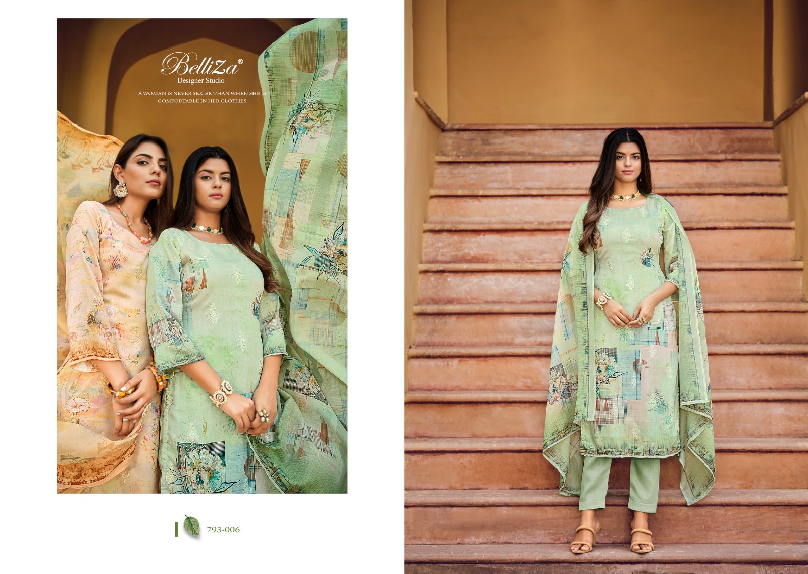 belliza designer studio orchid cotton exclusive print salwar suit catalog