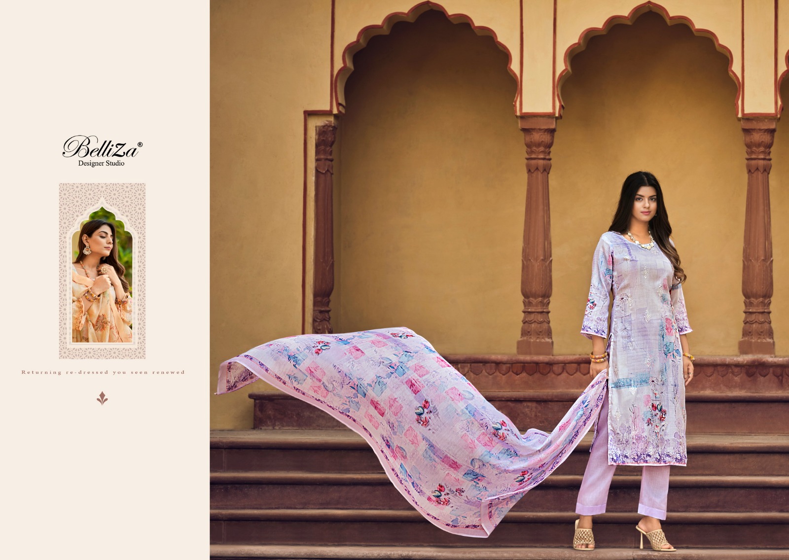 belliza designer studio orchid cotton exclusive print salwar suit catalog