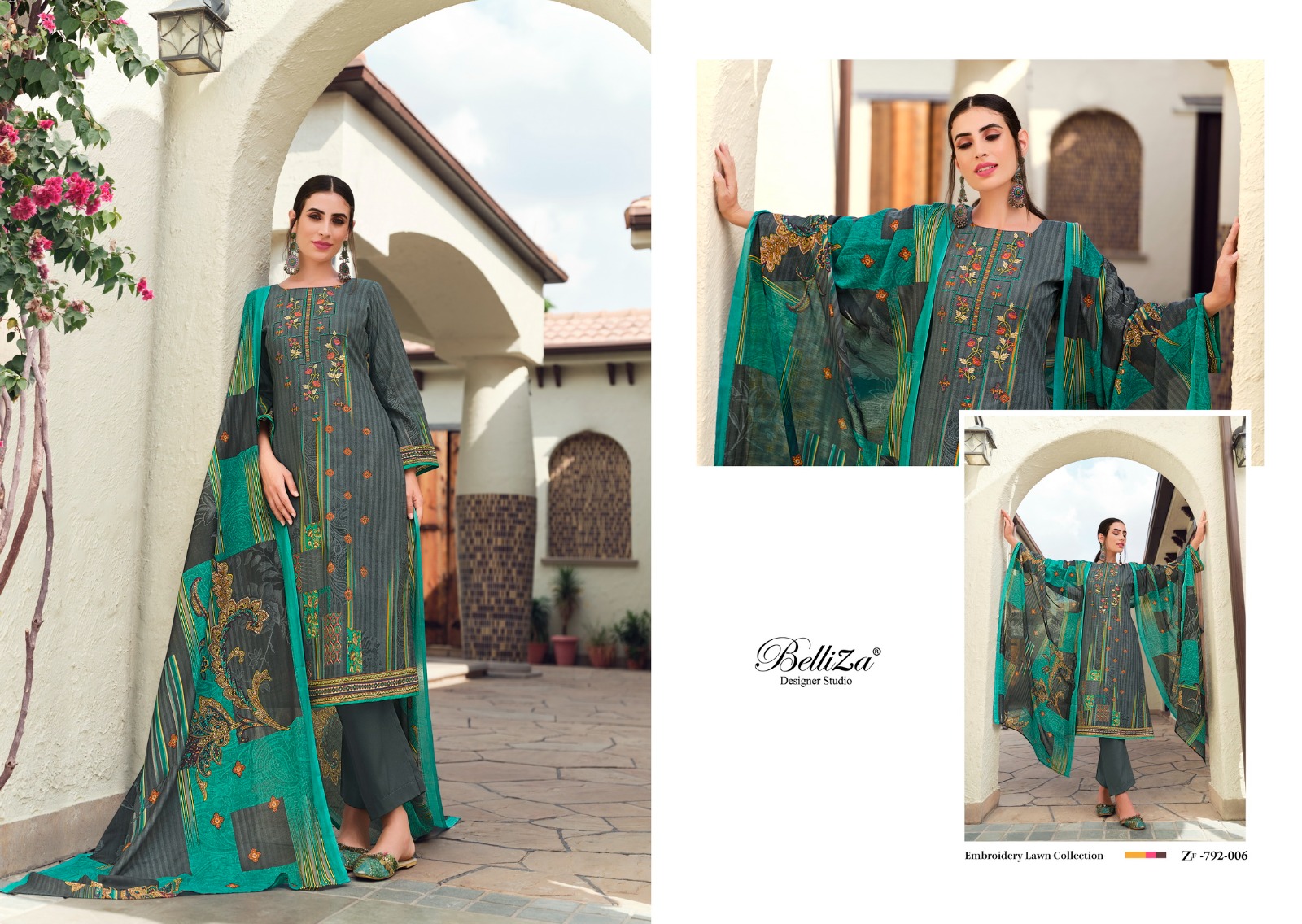 belliza designer studio shaheena cotton exclusive print salwar suit catalog