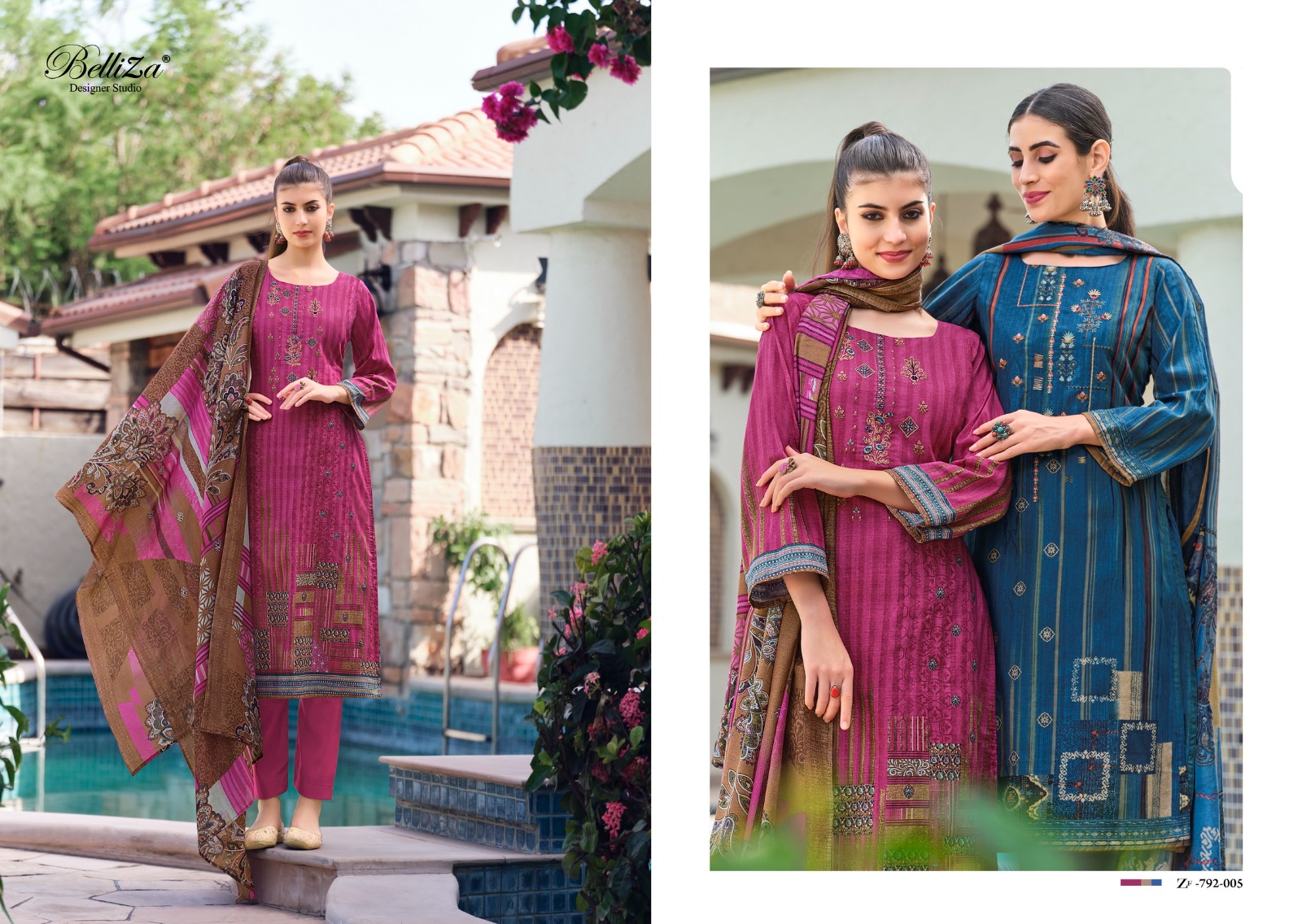 belliza designer studio shaheena cotton exclusive print salwar suit catalog