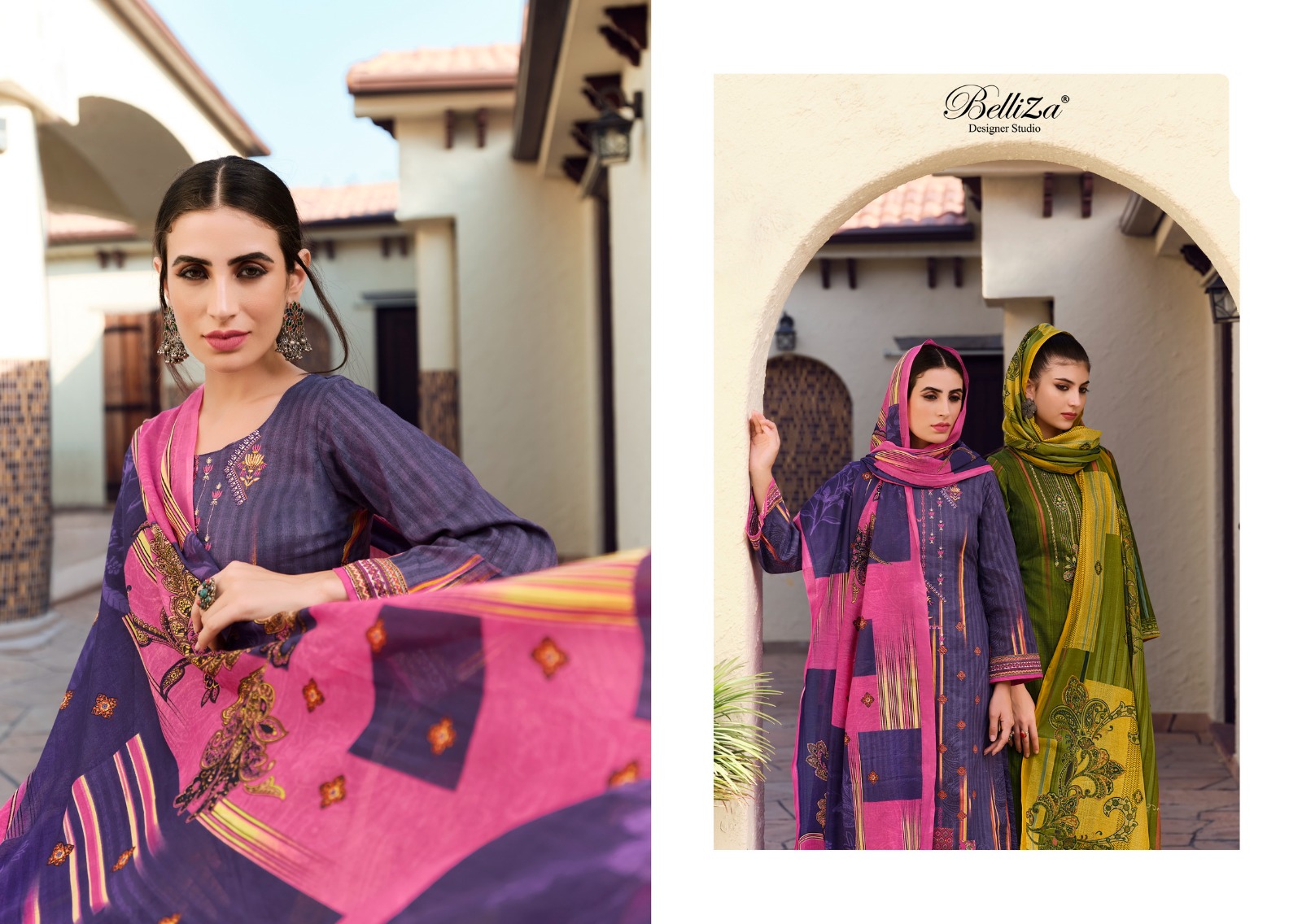 belliza designer studio shaheena cotton exclusive print salwar suit catalog