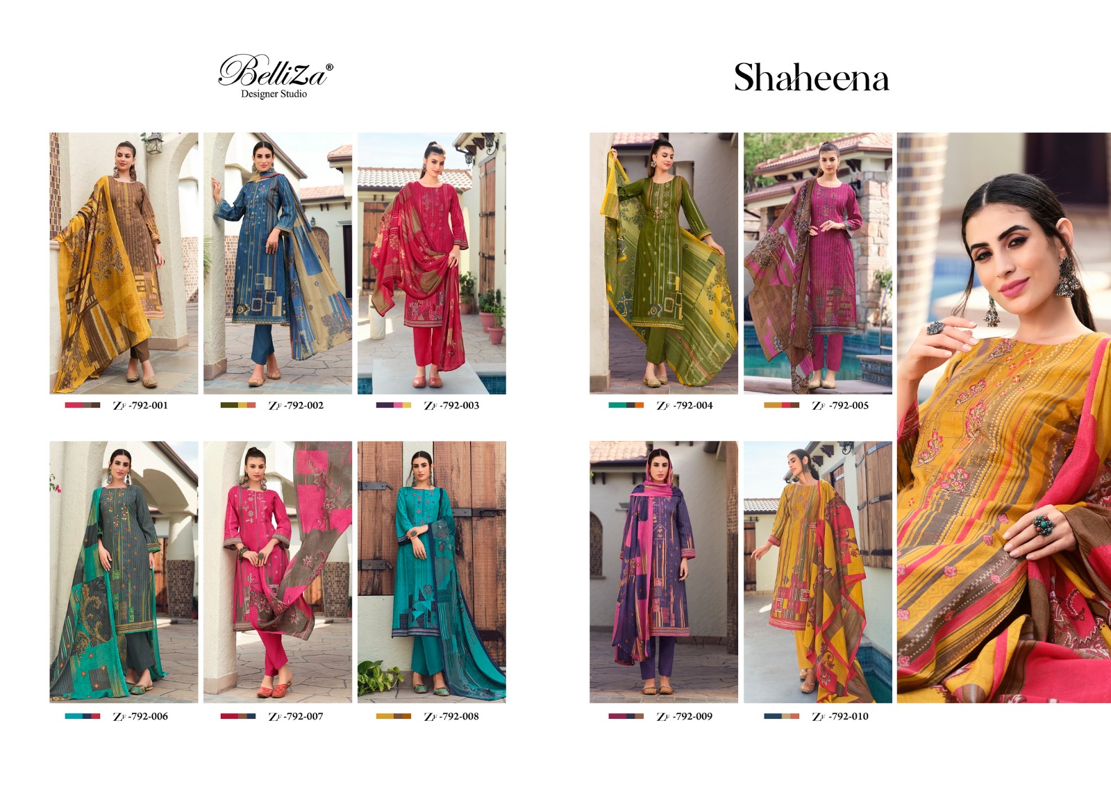 belliza designer studio shaheena cotton exclusive print salwar suit catalog