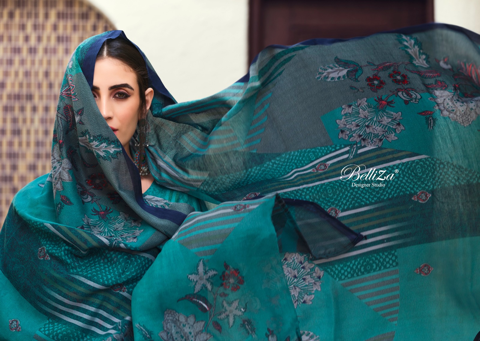 belliza designer studio shaheena cotton exclusive print salwar suit catalog