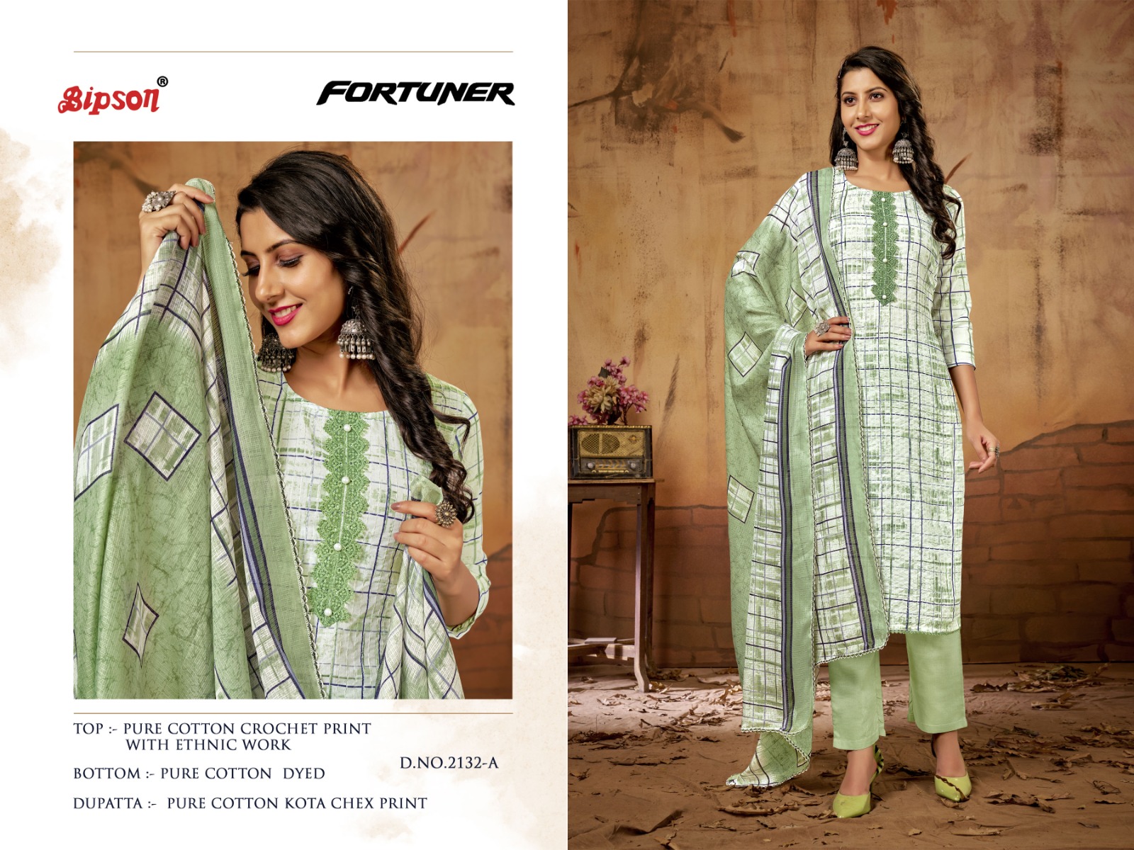 bipson fortuner 2132 cotton decent look salwar suit catalog