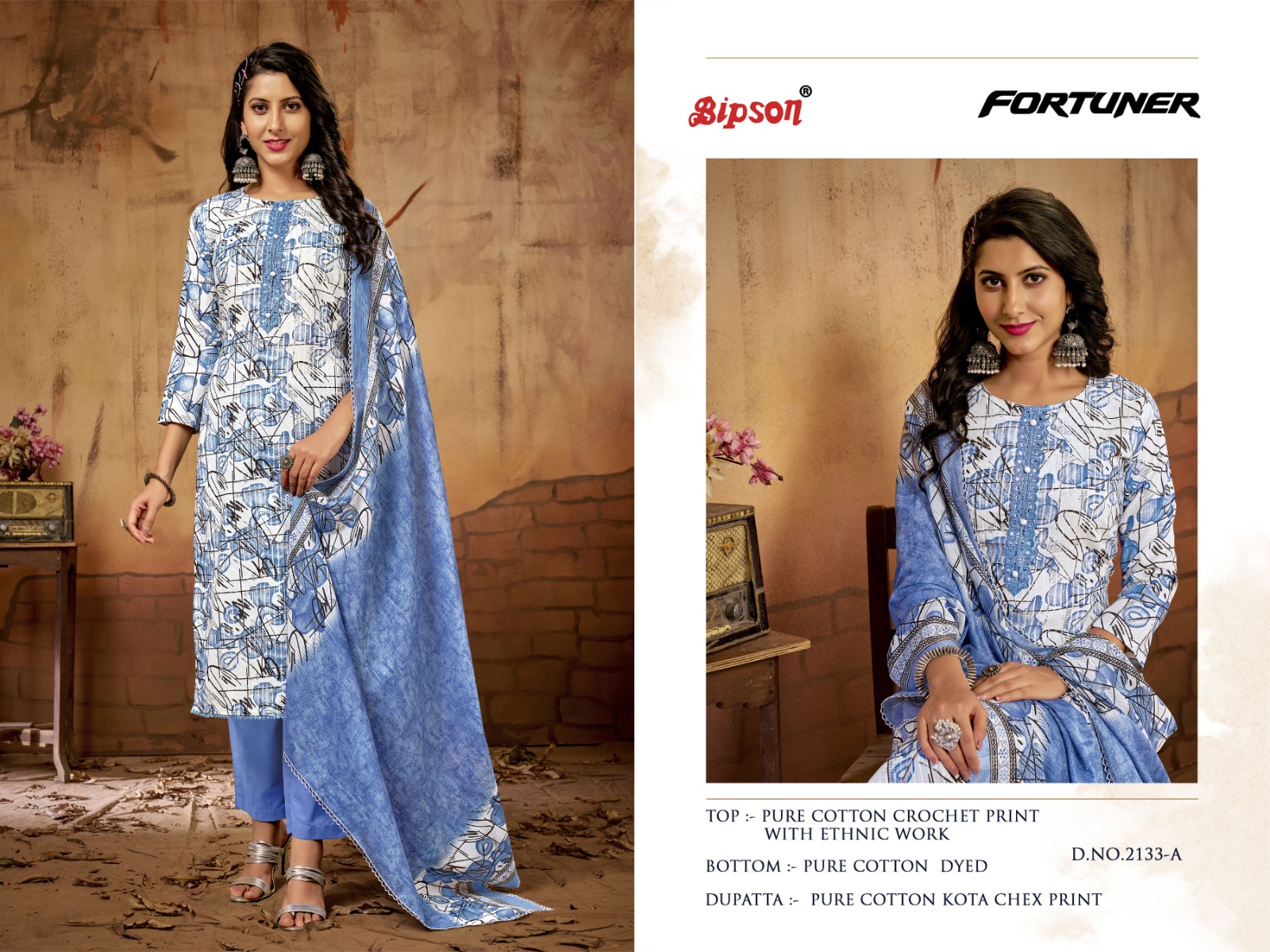 bipson fortuner 2133 cotton catchy look salwar suit catalog