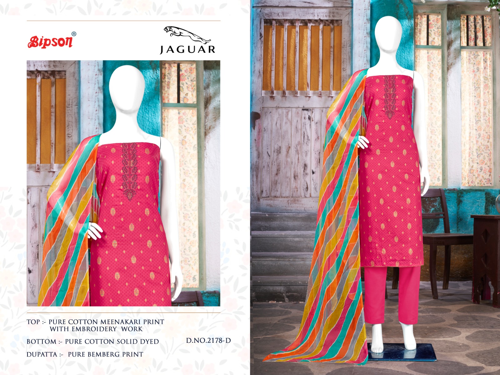 bipson jaguar 2178 cotton gorgeous look salwar suit catalog