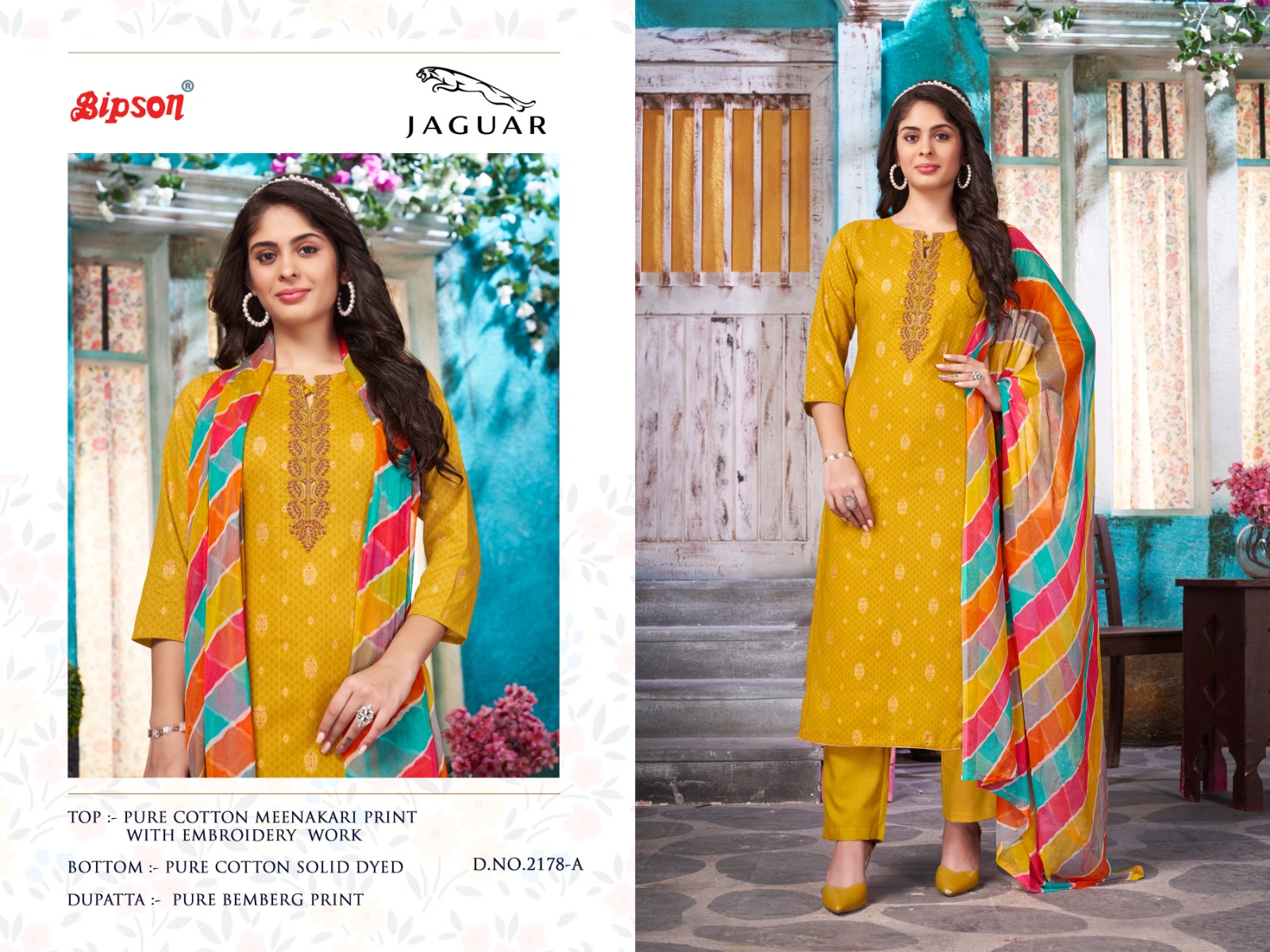 bipson jaguar 2178 cotton gorgeous look salwar suit catalog