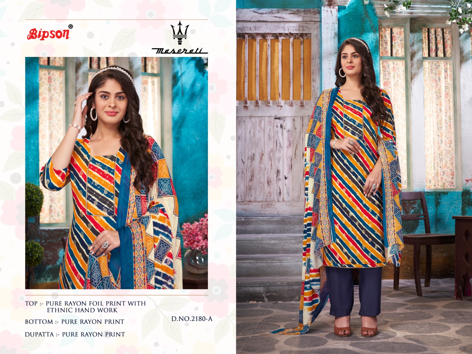 bipson Maserati 2180 rayon elegant look salwar suit catalog