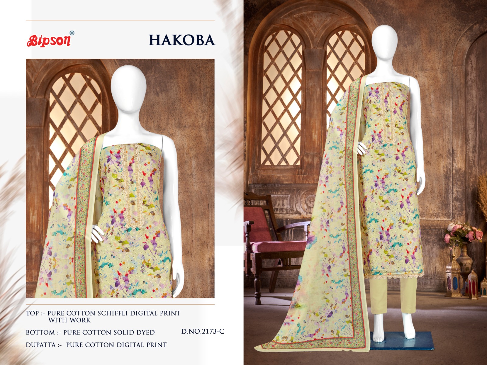 bipson prints hakoba 2173 cotton  elegant salwar suit catalog