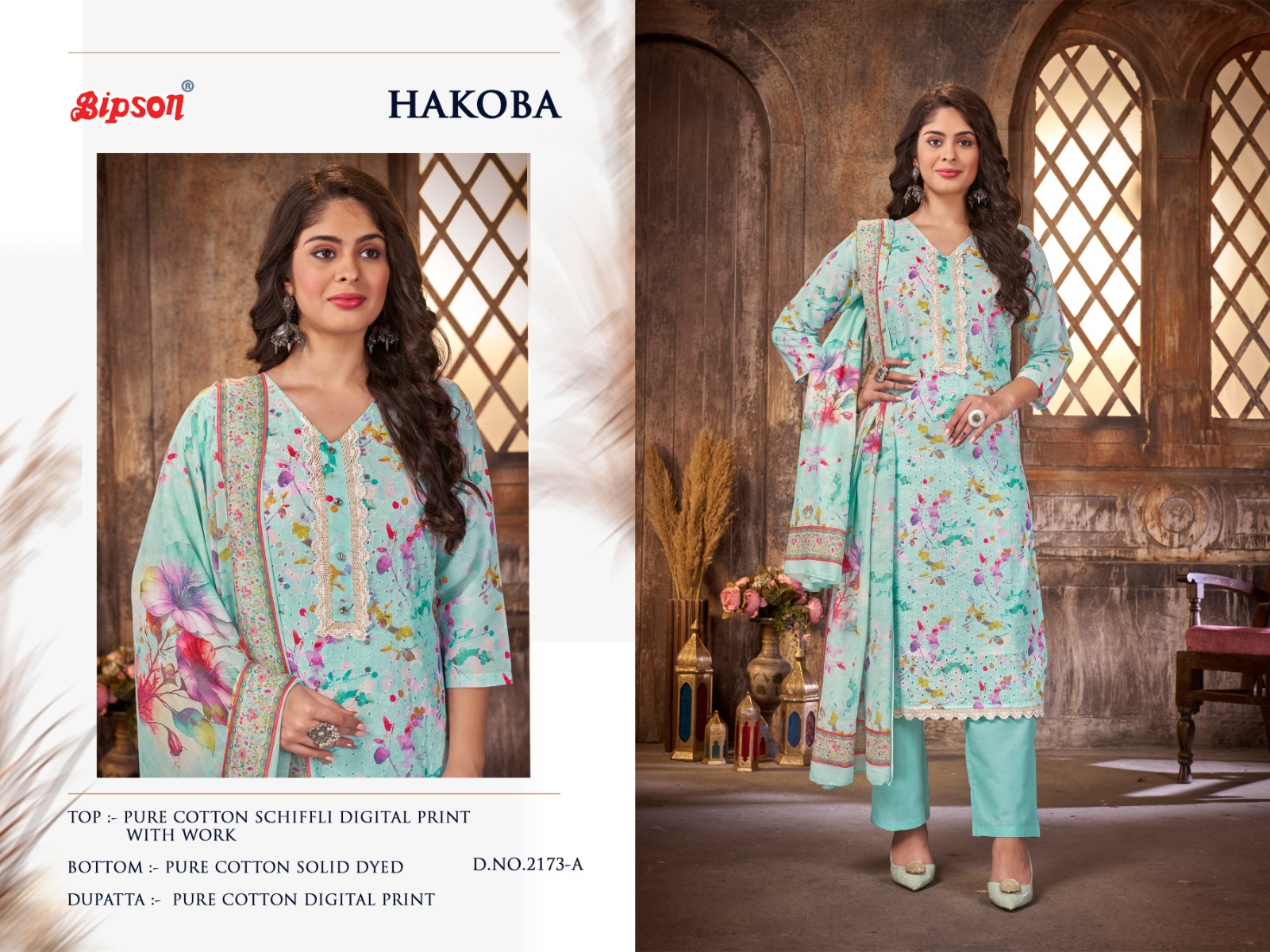 bipson prints hakoba 2173 cotton  elegant salwar suit catalog