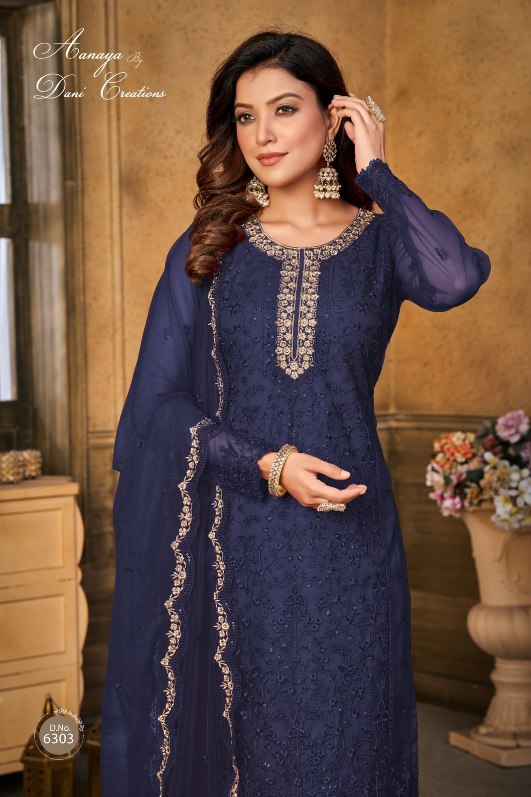 dani Aanaya Vol 163 6300 Series net heavy look salwar suit catalog