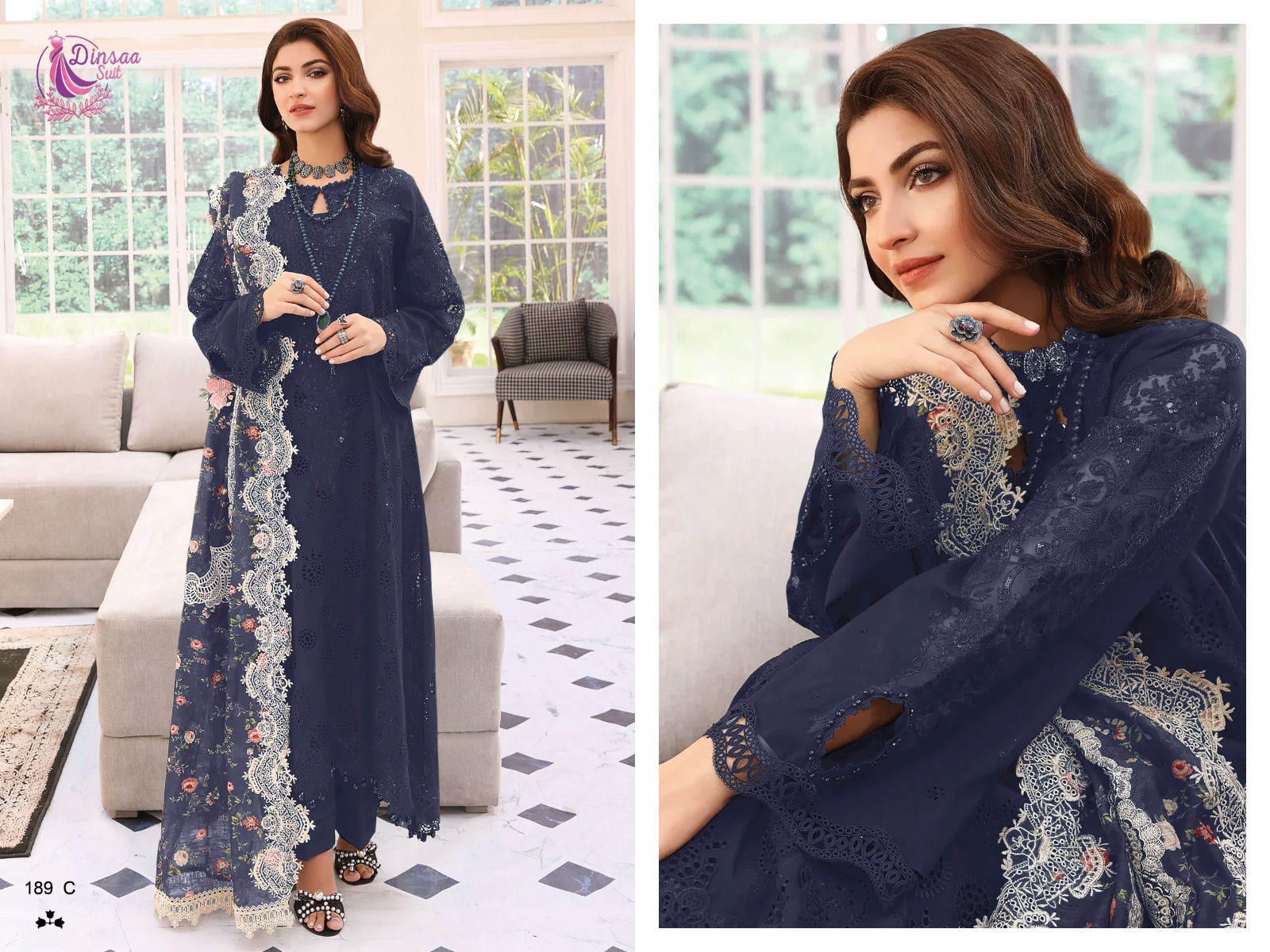 dinsaa suit Dinsaa 189 C  Salwar Kameez Cotton Singles