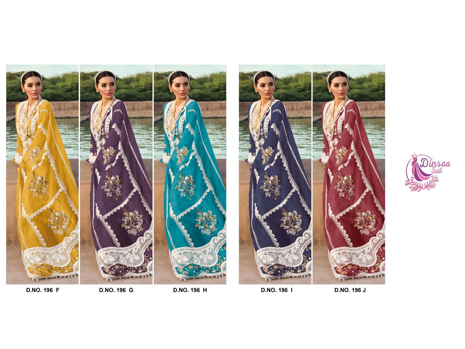 dinsaa suit dno d s 196 A B C D Cambric Cotton elegant salwar suit catalog