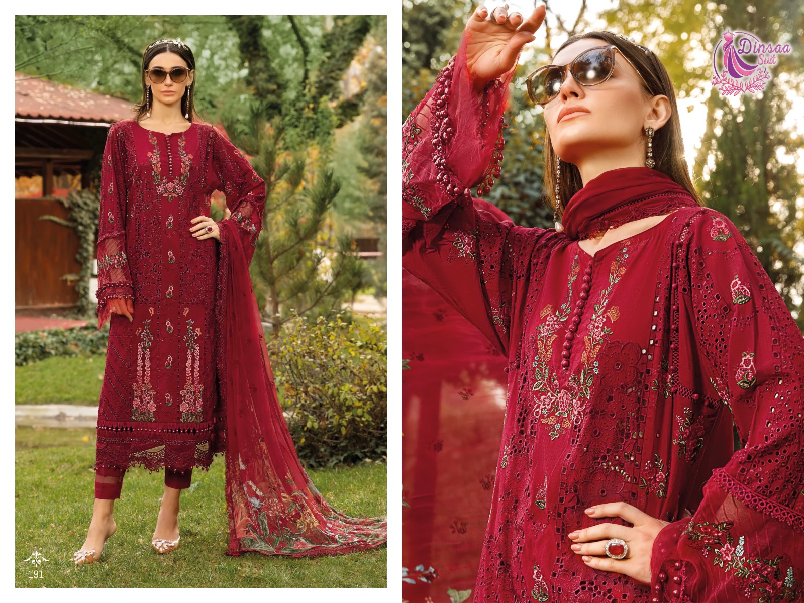 dinsaa suit maria b summer collection vol 1 cotton grace ful look salwar suit catalog