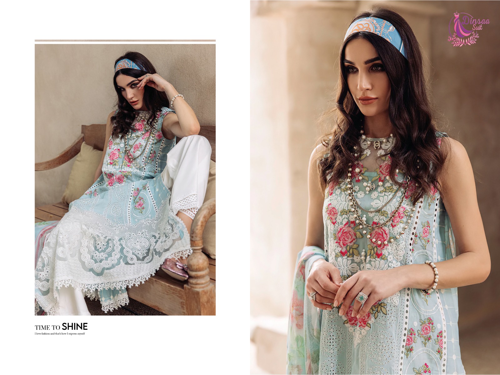 dinsaa suit Maria B Summer Collection Vol 2 cotton regal look salwar suit catalog