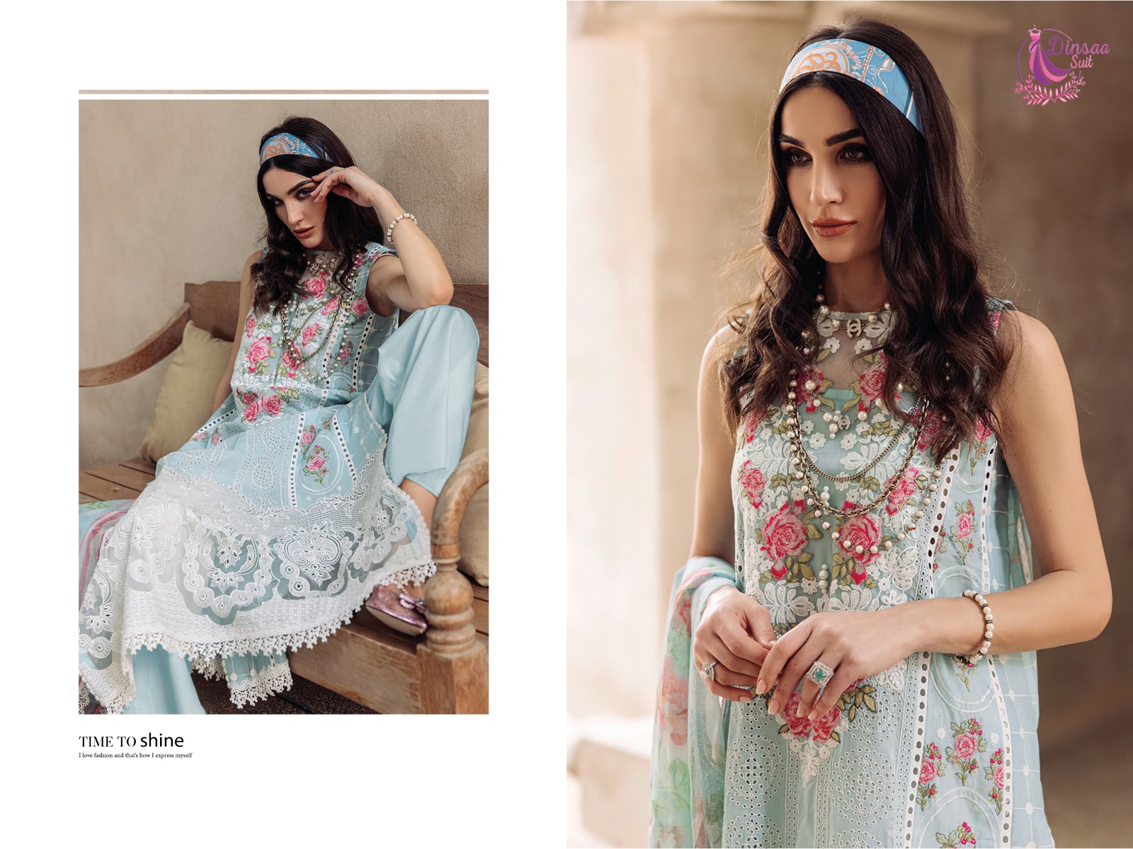 dinsaa suit Maria B Vol 2 Summer Collection cotton elegant salwar suit catalog