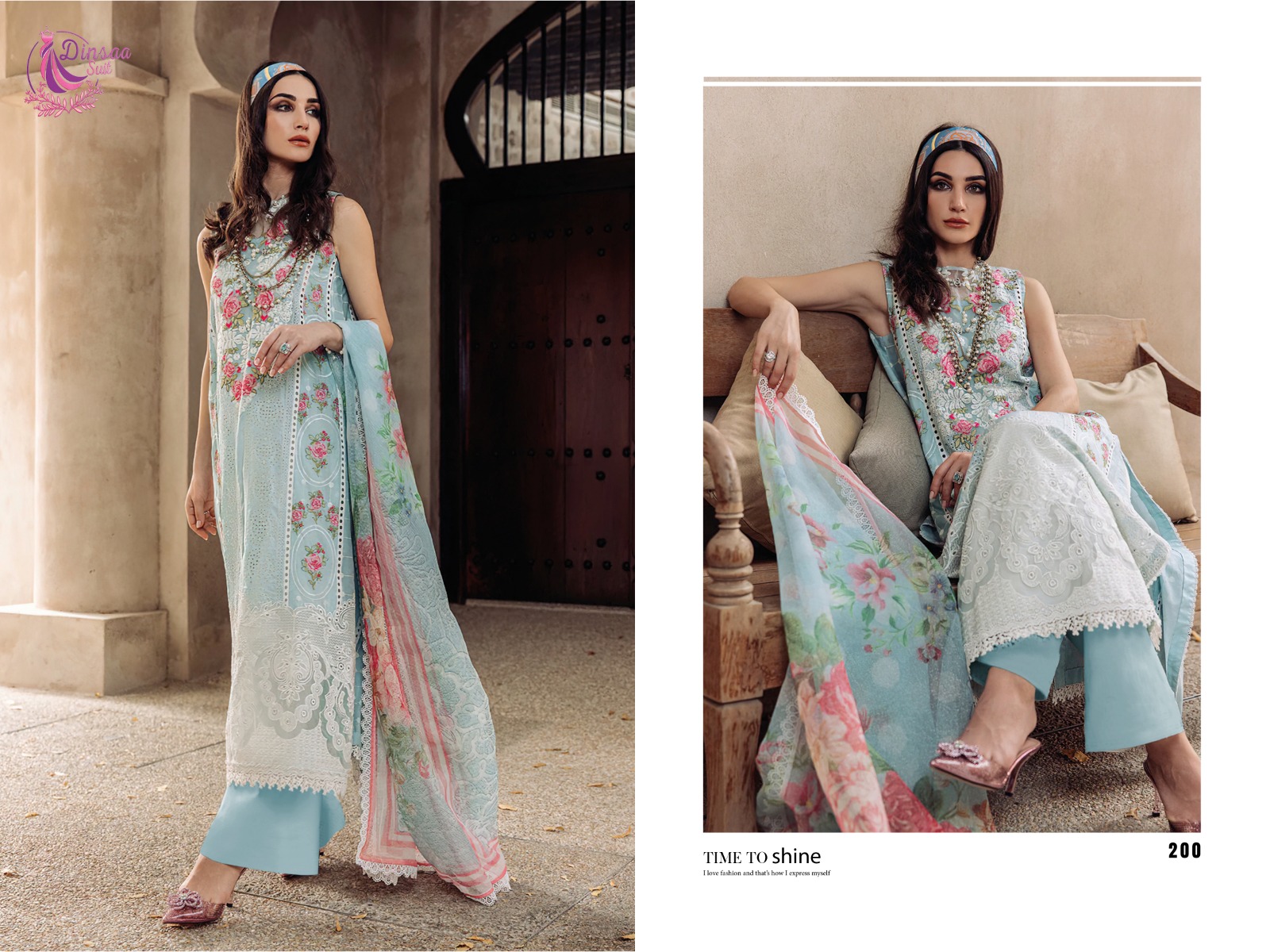 dinsaa suit Maria B Vol 2 Summer Collection cotton elegant salwar suit catalog