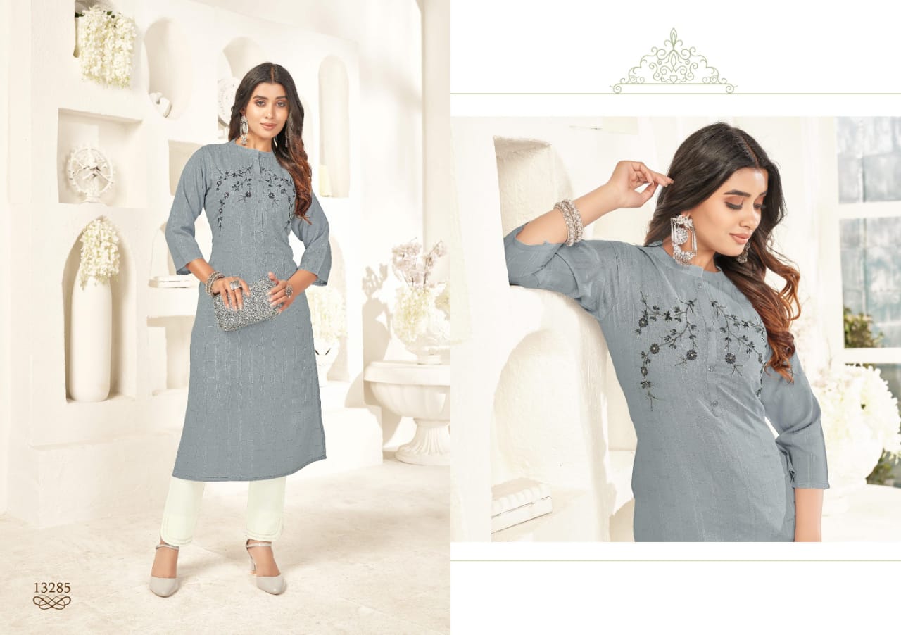 kalroop by kajree elisa rayon elegant kurti catalog