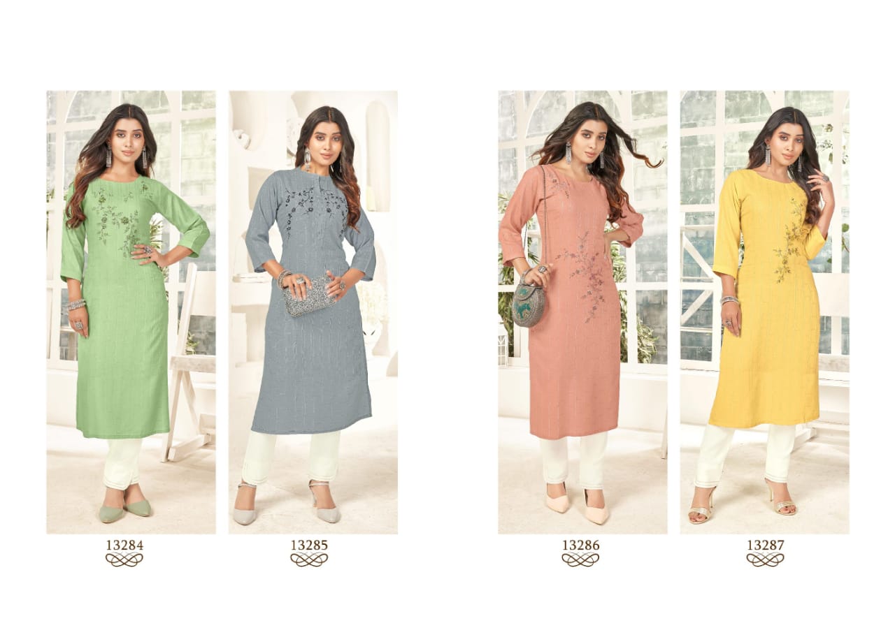 kalroop by kajree elisa rayon elegant kurti catalog