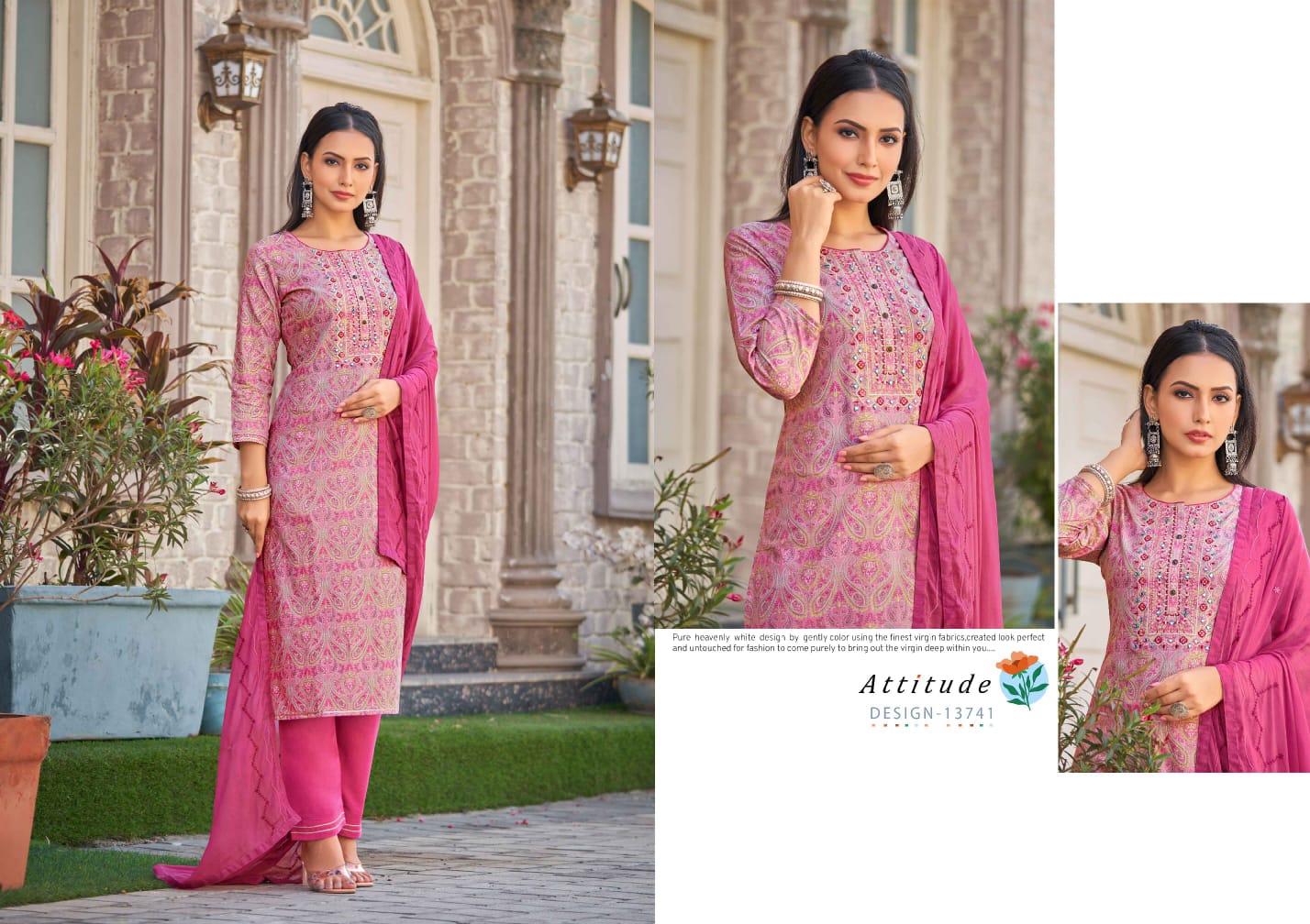 kalroop by kajree zhansi cotton exclusive print top bottom with dupatta catalog