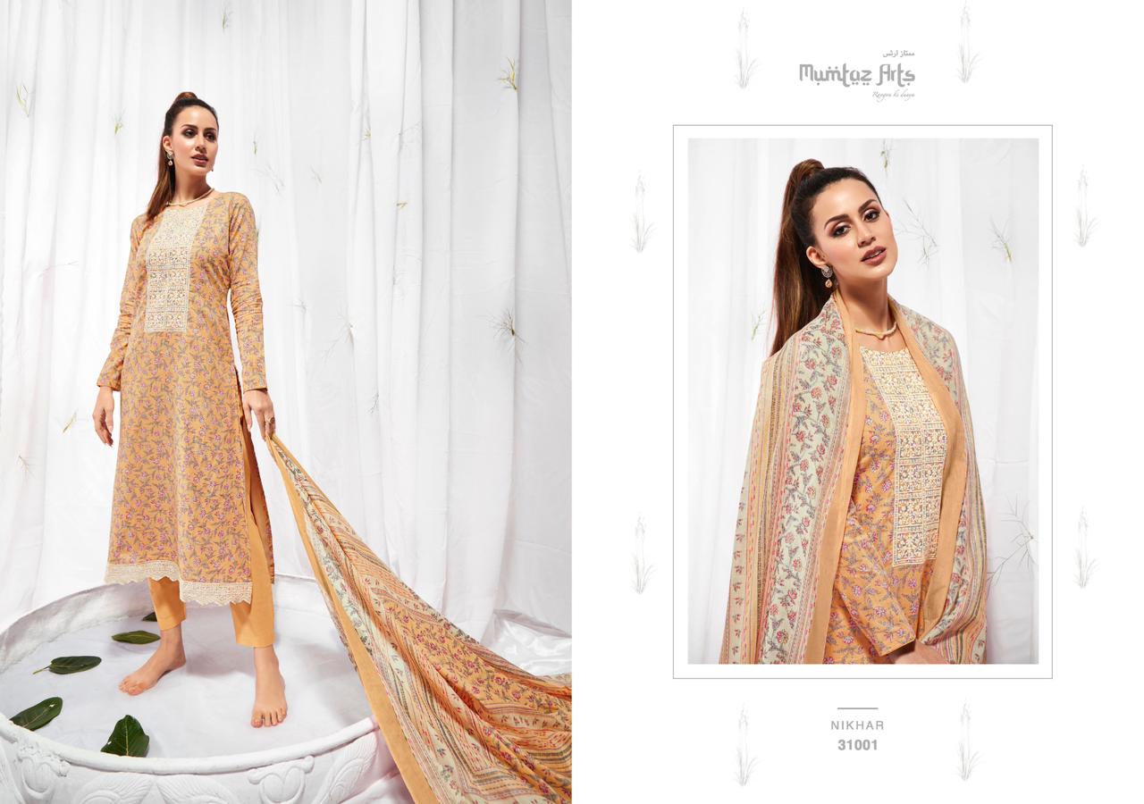 mumtaz art nikhar lawn exclusive print salwar suit catalog