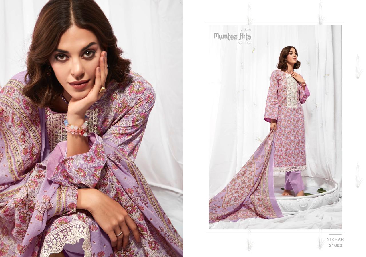 mumtaz art nikhar lawn exclusive print salwar suit catalog