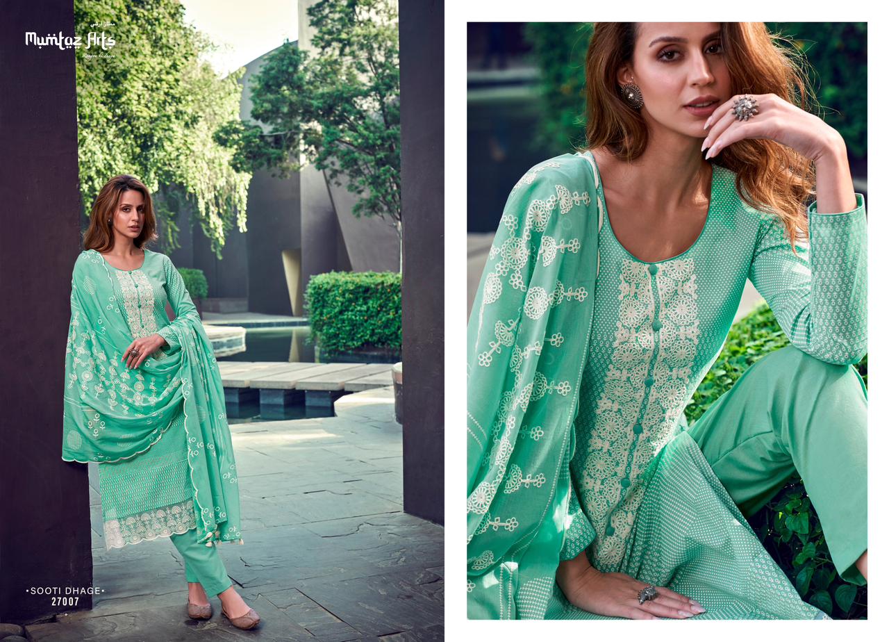 mumtaz art sooti dhage summer showers lawn camric elegant salwar suit catalog