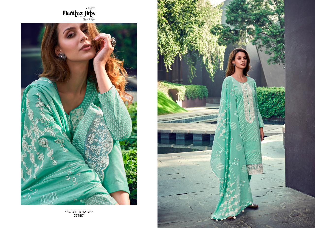 mumtaz art sooti dhage summer showers lawn camric elegant salwar suit catalog