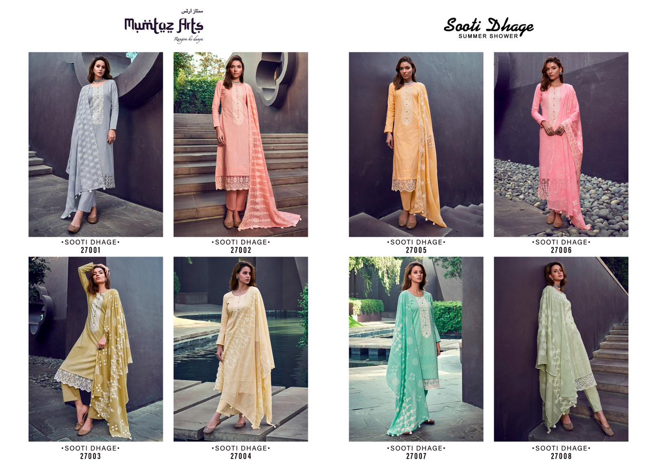 mumtaz art sooti dhage summer showers lawn camric elegant salwar suit catalog