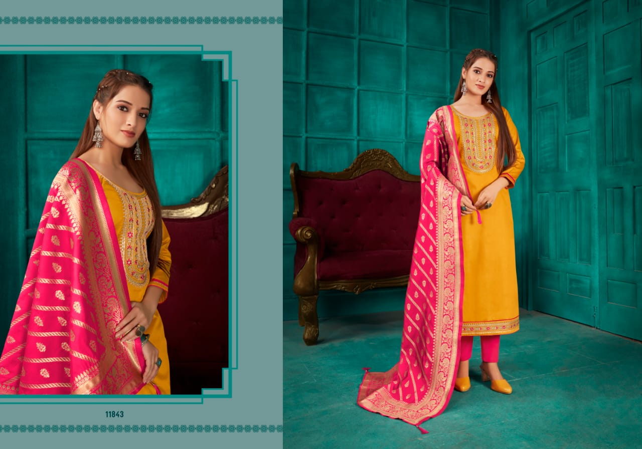 panch ratna paridhan jam silk attrctive look salwar suit catalog