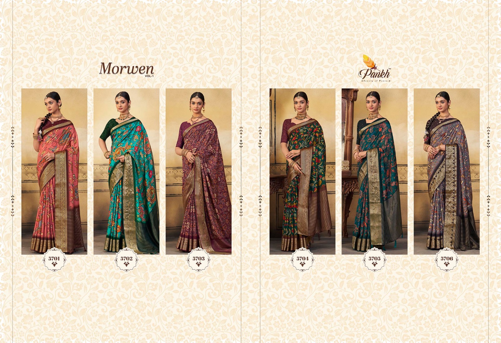 pink lotus pankh Morwen Vol 1 viscose innovative look saree catalog