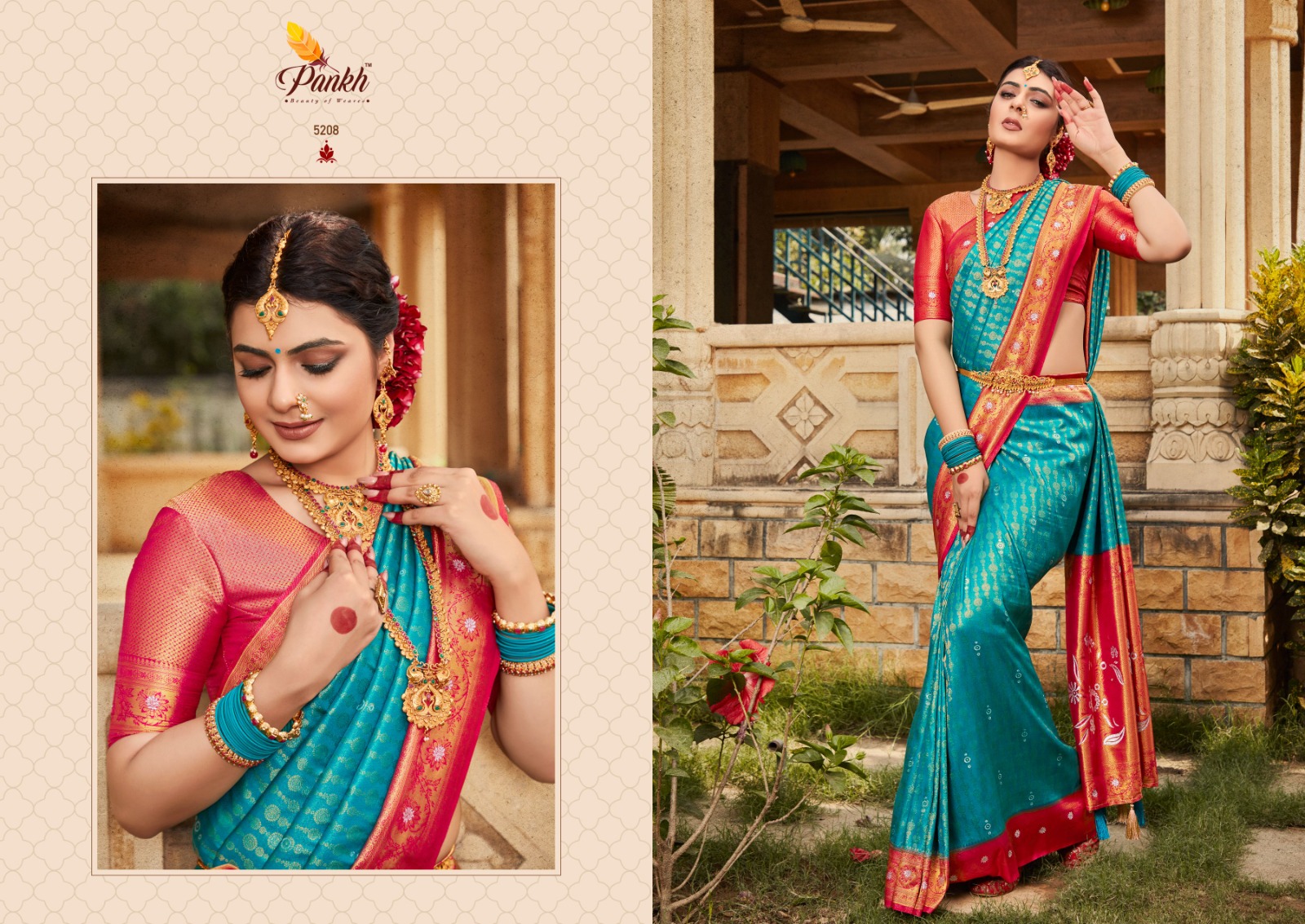 pink lotus pankh virasat vol 1 silk decent look saree catalog